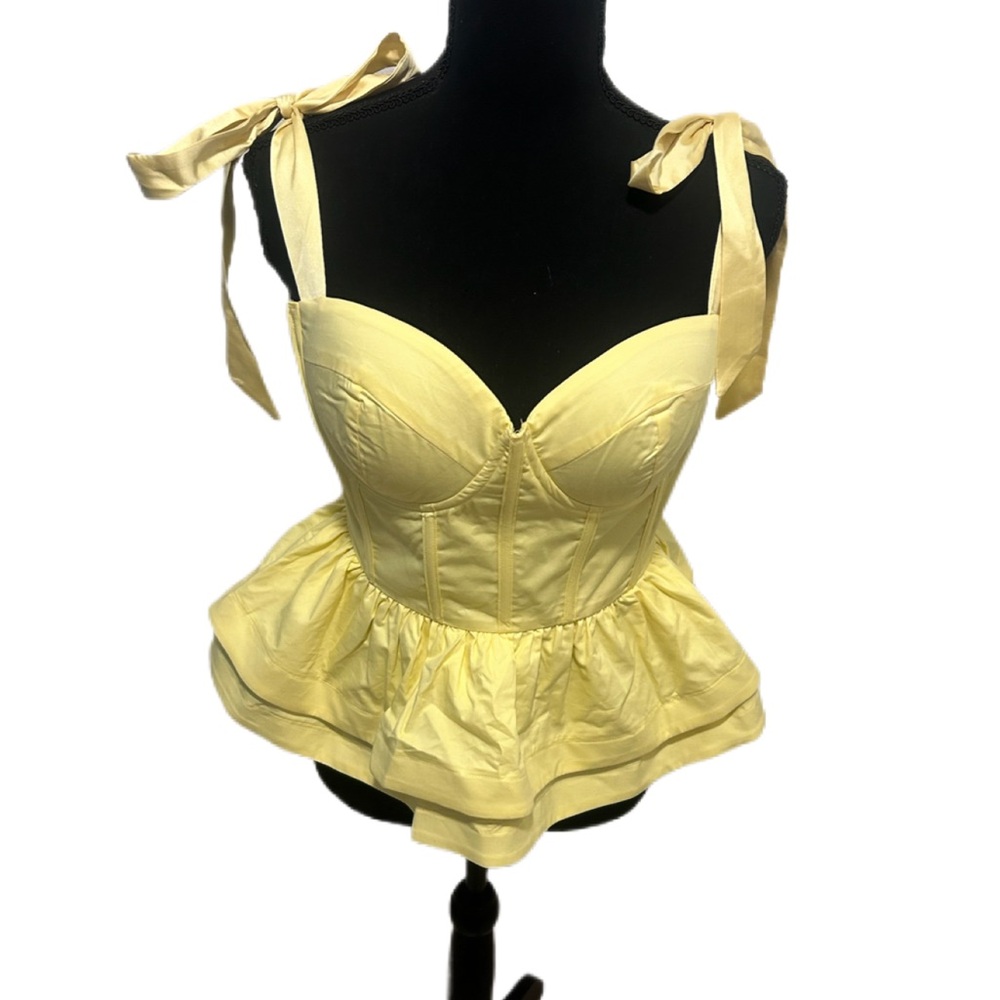 Fashion Nova Light Yellow Bustier Top